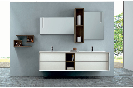 Composizione bagno con doppio lavabo