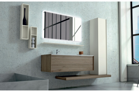 Arredo bagno di design sospeso con panca