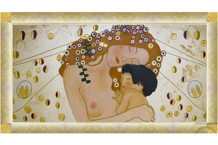 Quadro L'abbraccio di G. Klimt finitura oro