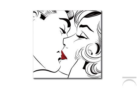 Quadro  bianco e nero The Kiss ( Il Bacio )