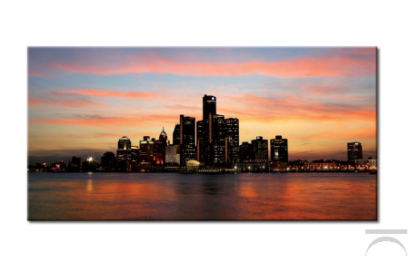 Quadro moderno con città di Detroit