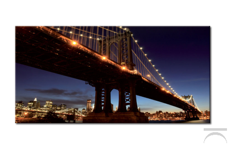 Quadro moderno, stampa digitale in notturna del Manhattan Bridge