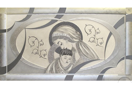 Quadro Amore Materno, finitura argento.