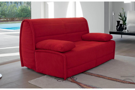 Plegable sofá-cama para tres asientos con cojines