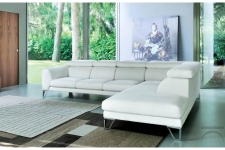 Design sofa with reclining sleeper and headrest