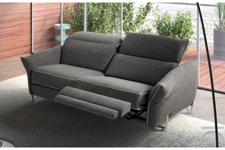 2 seat sofa with relaxation mechanism and folding armrests