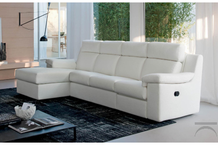 Sofá con chaise longue de relax con mecanismo manual de