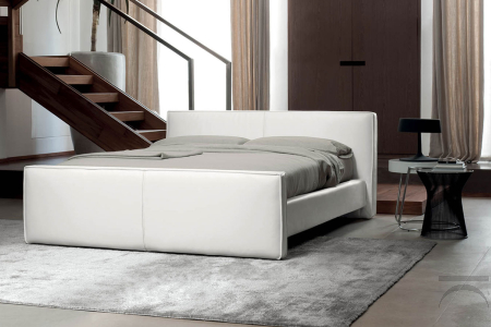 Contemporary double bed with pedestal