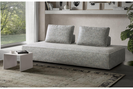 Divano in tessuto componibile di design con schienali spostabili