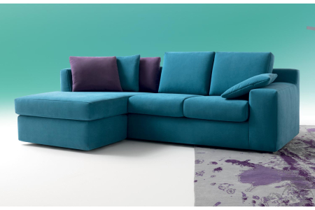 Divano moderno colorato con penisola e sistema deep cleaning