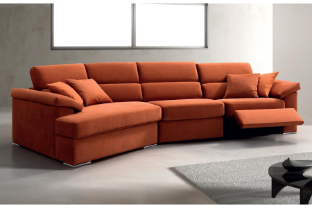 Divano relax con chaise lounge e sistema alzapiedi