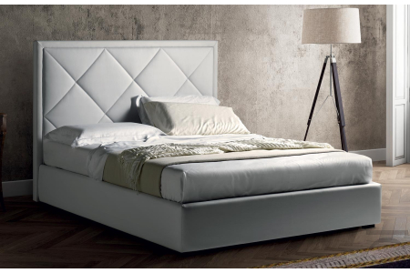 Letto contenitore matrimoniale imbottito