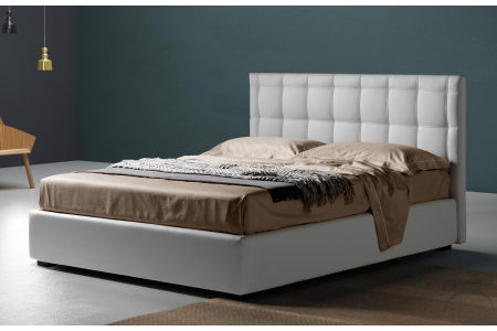 Letto matrimoniale moderno in ecopelle contenitore