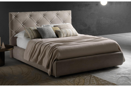 Contemporary French bed with capitonné bed