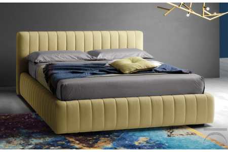 King size design bed with quilted fabric