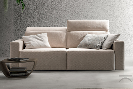 Divano 2 posti di design con sedute movibili e poggiatesta reclinabili