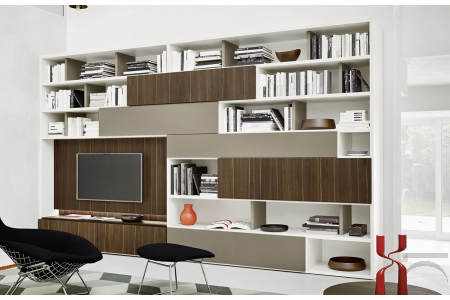 Libreria soggiorno di design in legno