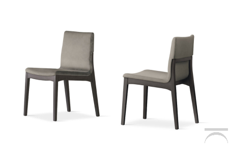 Sedia design in legno con seduta imbottita rivestita Rocci 