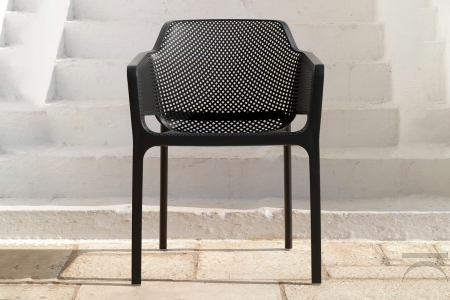 Sedia modello net in polipropilene fiber glass BIANCA