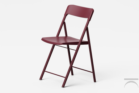 Sedia moderna pieghevole color marsala