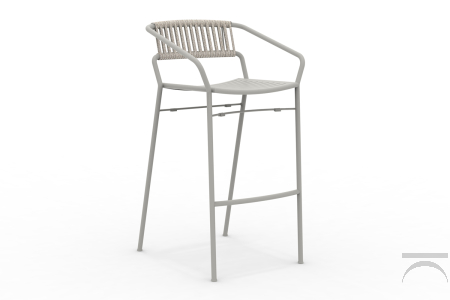 Sgabello Slot con corde nello schienale