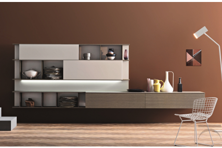 Soggiorno moderno sospeso con luce led