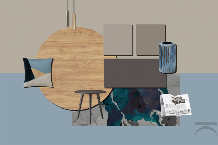 Realization of the living room furniture project with multimedia door