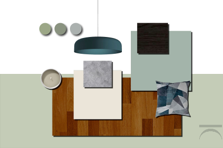 Living room furniture with wall unit, sideboard and extendable table with ceramic top