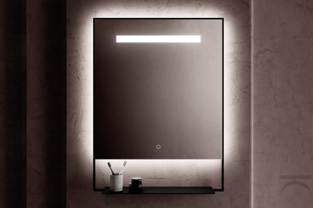 Specchio bagno con mensola moderno retroilluminato a led
