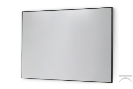 Specchio rettangolare moderno da bagno con cornice in alluminio nero