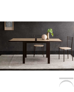 Tavolo rustico da cucina con piano raddoppiabile in laminato