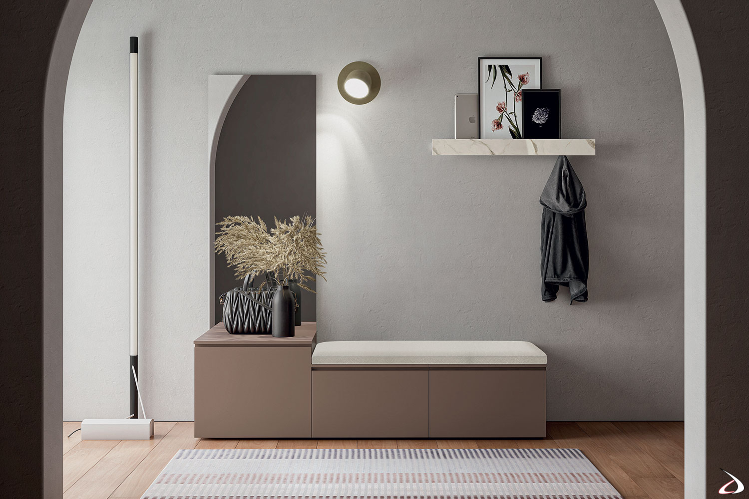 Modern entrance furniture with bench and drawers Comma