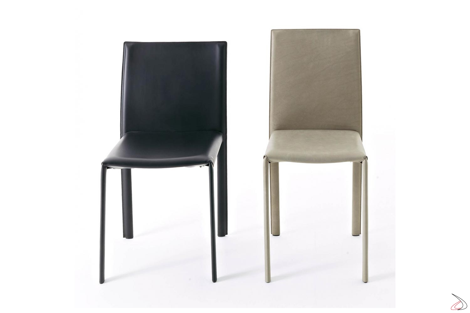 Modern Chair With High Back In Dress Leather Or Leather Toparredi
