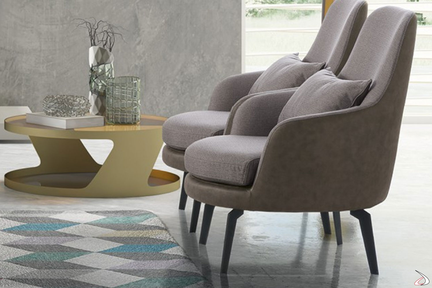 Modern upholstered armchair for living room Rina