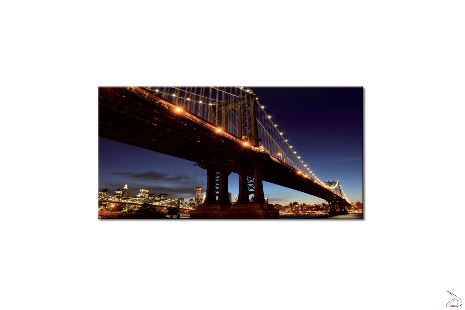 Quadro moderno, stampa digitale in notturna del Manhattan Bridge