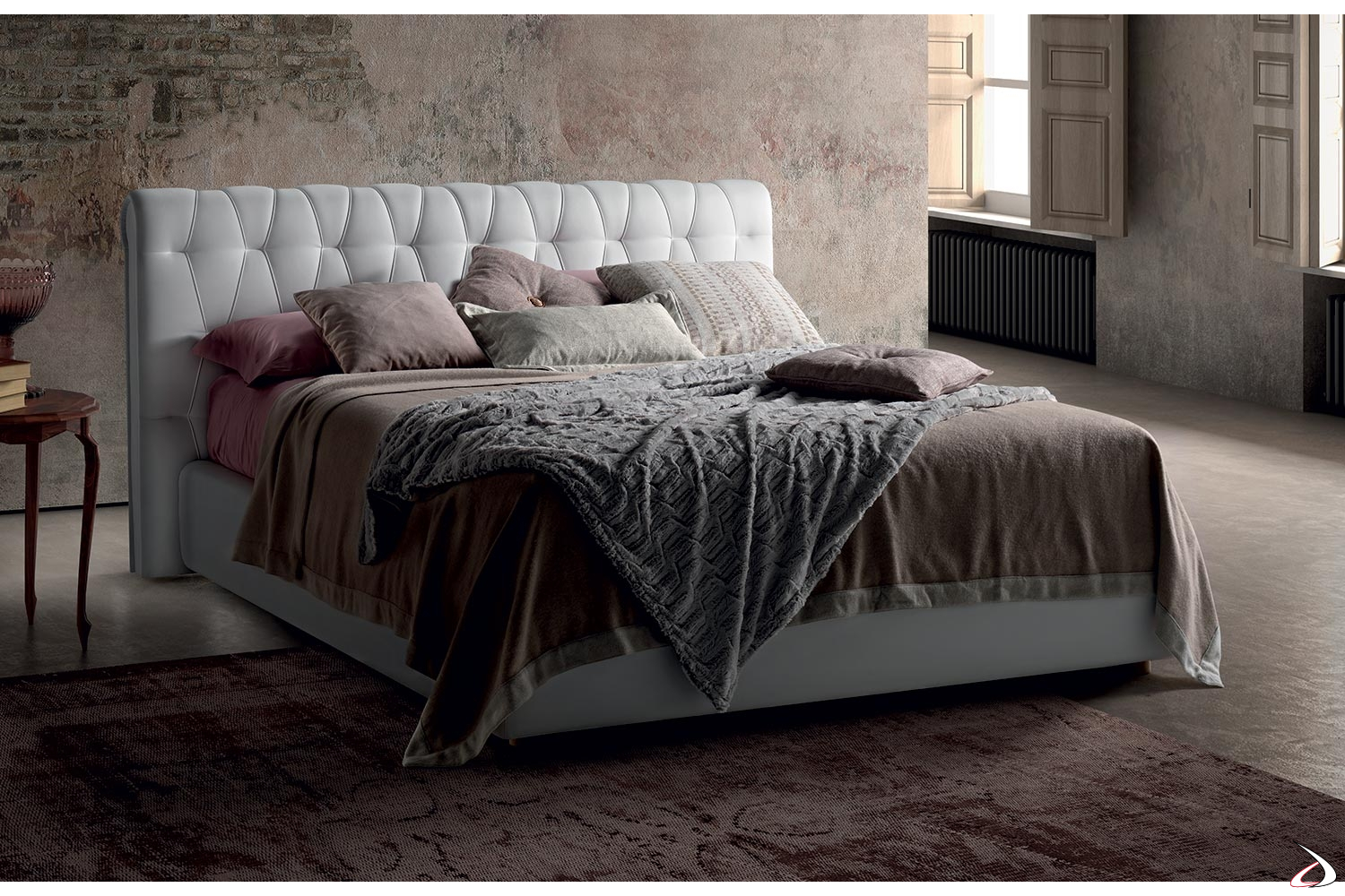 Letto Matrimoniale Con Testata In Pelle.Dejavu Upholstered Double Bed Toparredi Arredo Design Online