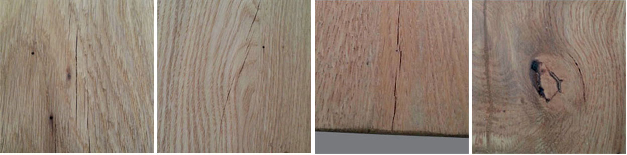 Solid wood splits and cracks