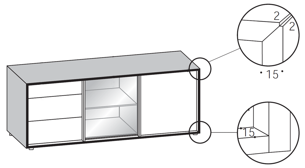 Dettaglio riquadro credenza