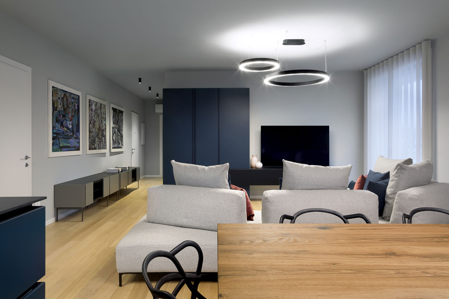 Attico moderno a Conegliano con open space cucina soggiorno