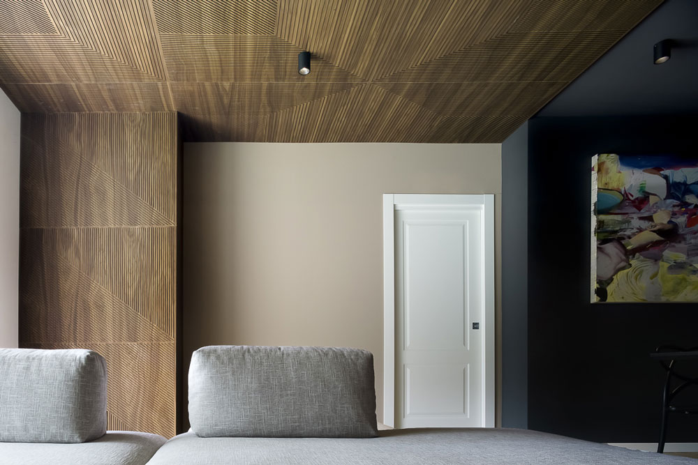 Open-plan living area after the interior design project in Conegliano