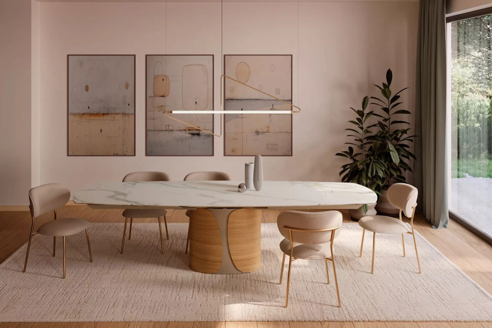 How to match dining chairs and table: mix and match example