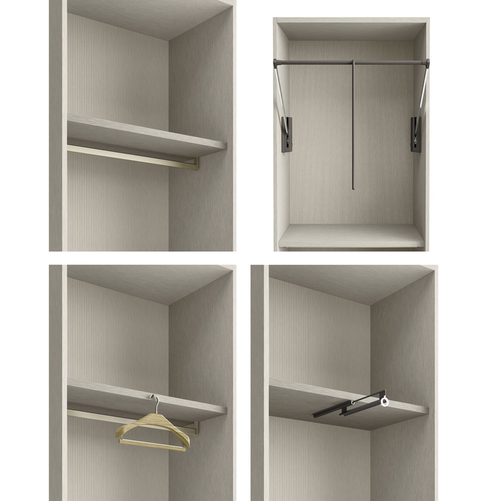 Types of internal wardrobe hanging rails