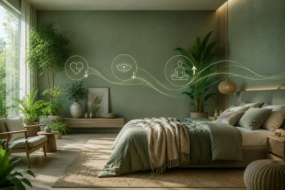 Relaxing cool tones in contemporary interior design