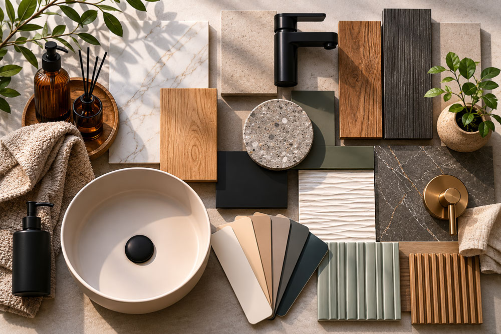 Colori e materiali per arredare il bagno