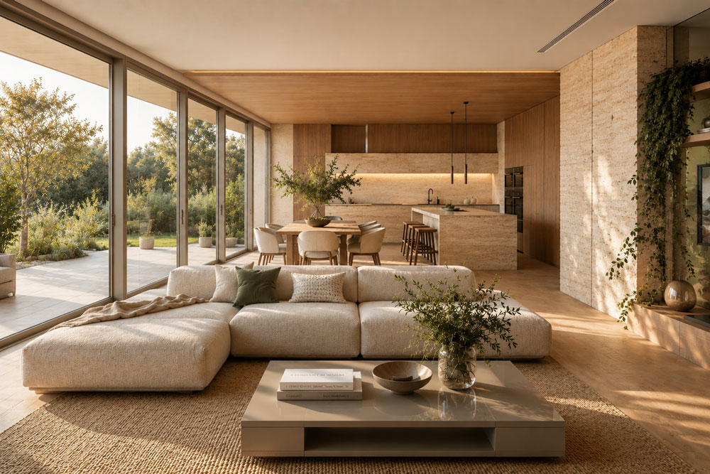 Diseño biofílico y reconexión con la naturaleza en interiores contemporáneos