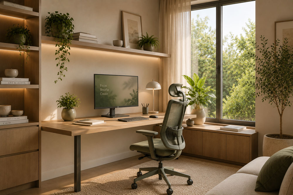 Home office designed for concentration and wellbeing