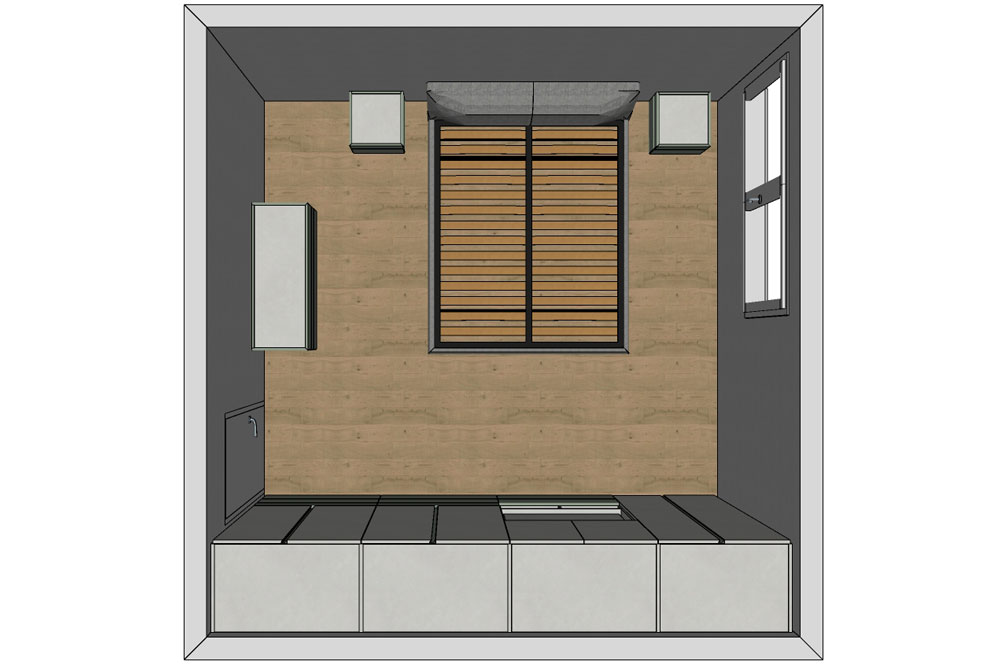 Zonas de paso entre los muebles del dormitorio