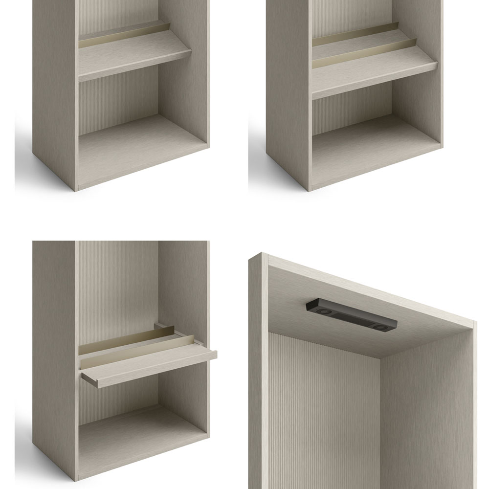 Internal shoe storage inside a wardrobe