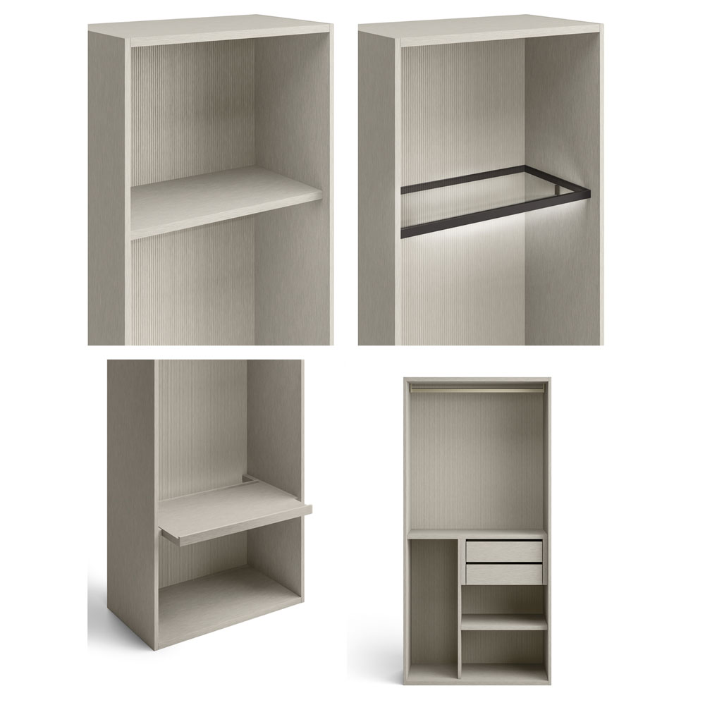 Types of internal wardrobe shelves