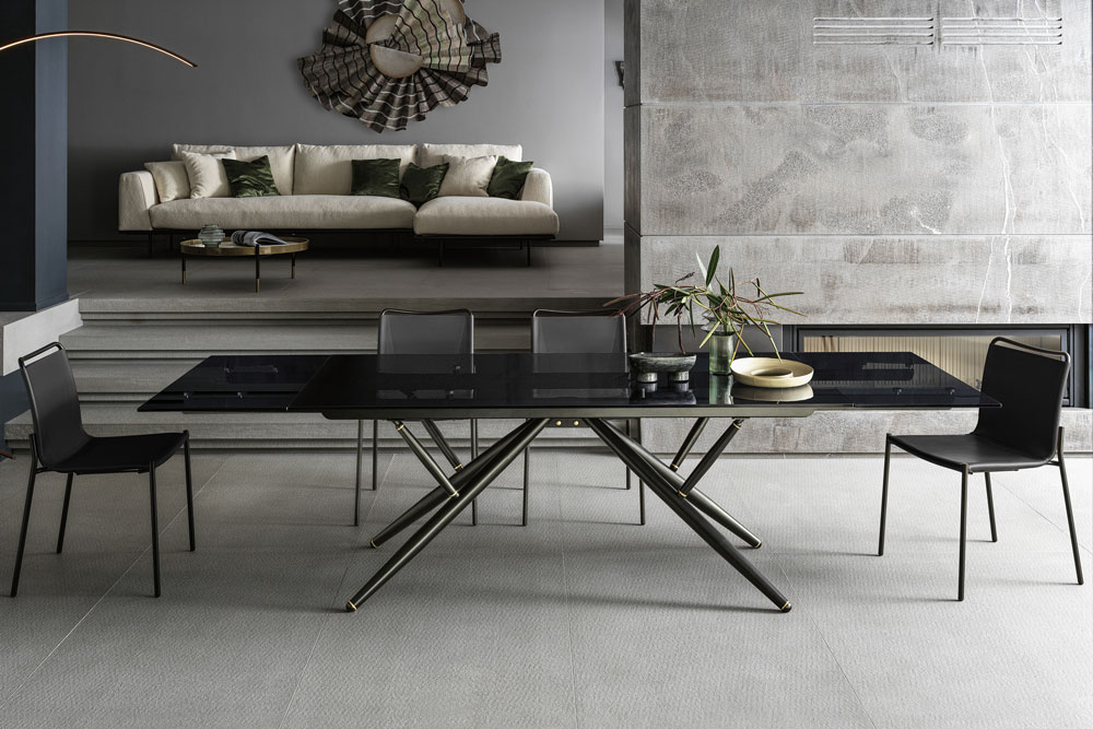 Statement table with light chairs